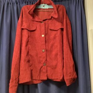 Dark red button jacket